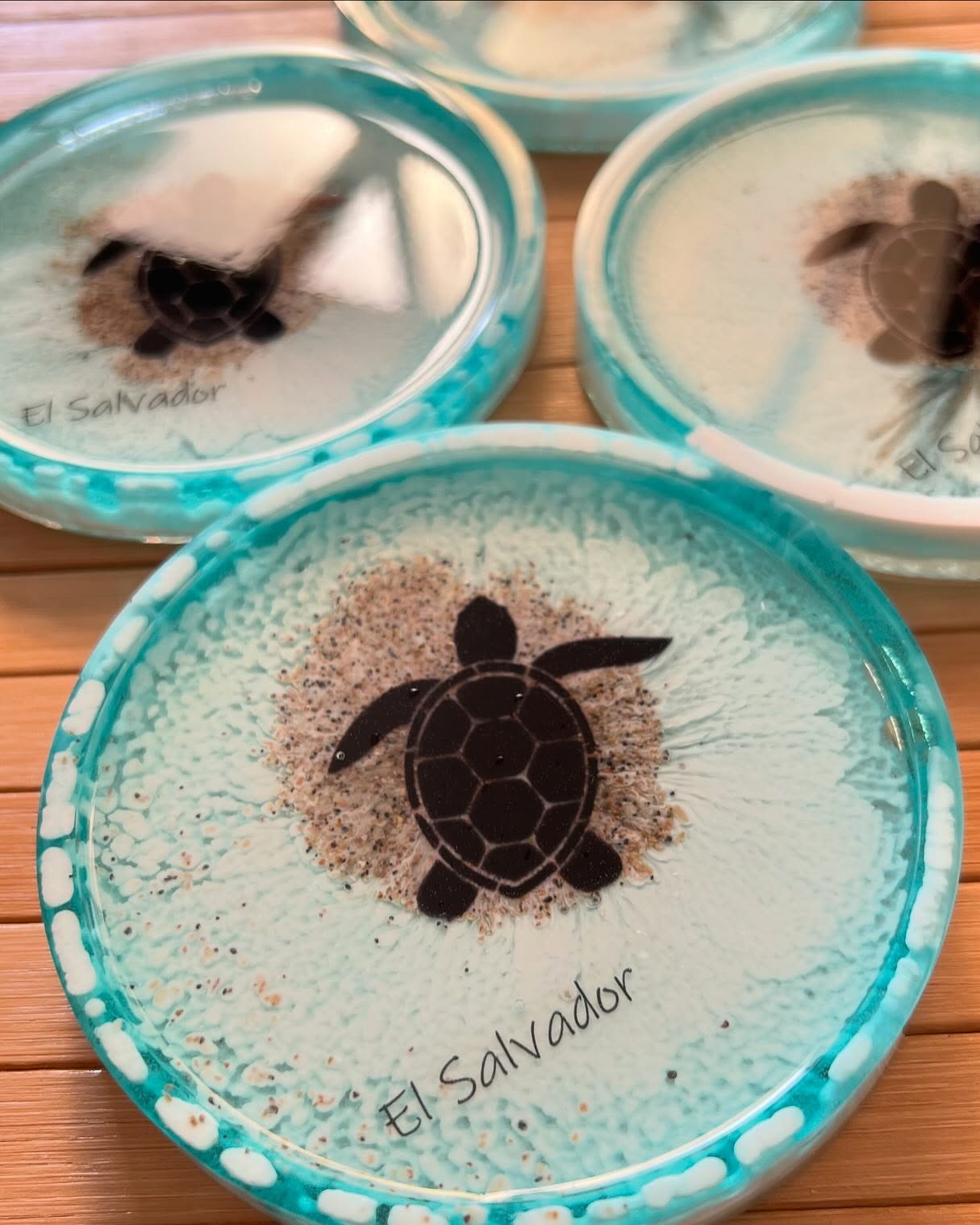 Light blue and white marble effect epoxy resin lamp base